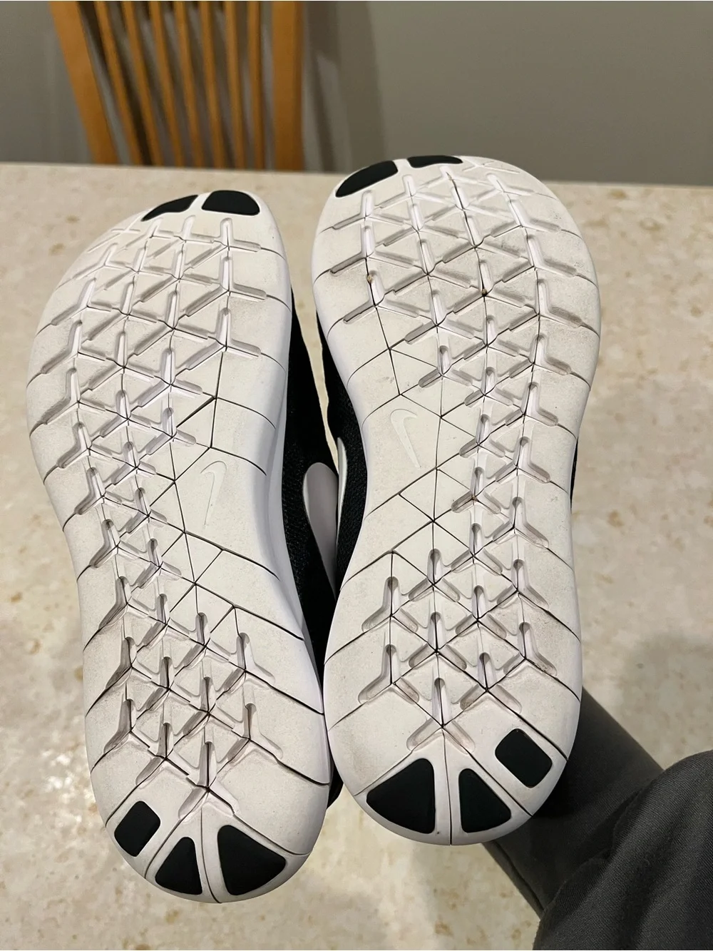 Nike  free women Black/White Running Shoes with White Swoosh.